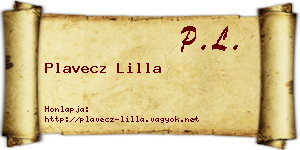 Plavecz Lilla névjegykártya
